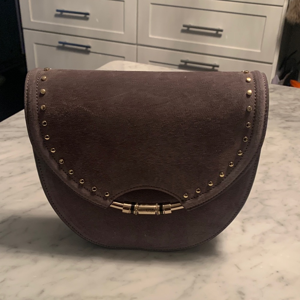 Jimmy Choo grey suede studded crossbody